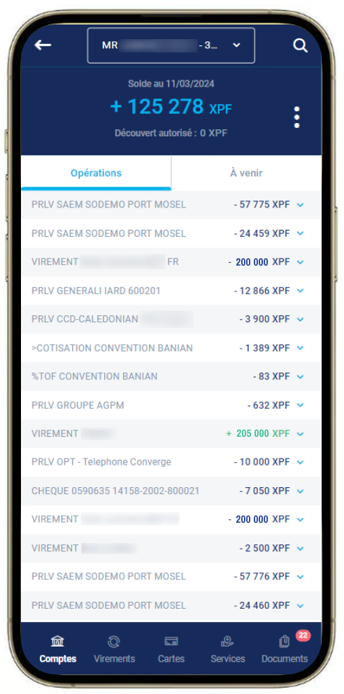 Optimisation affichage opérations