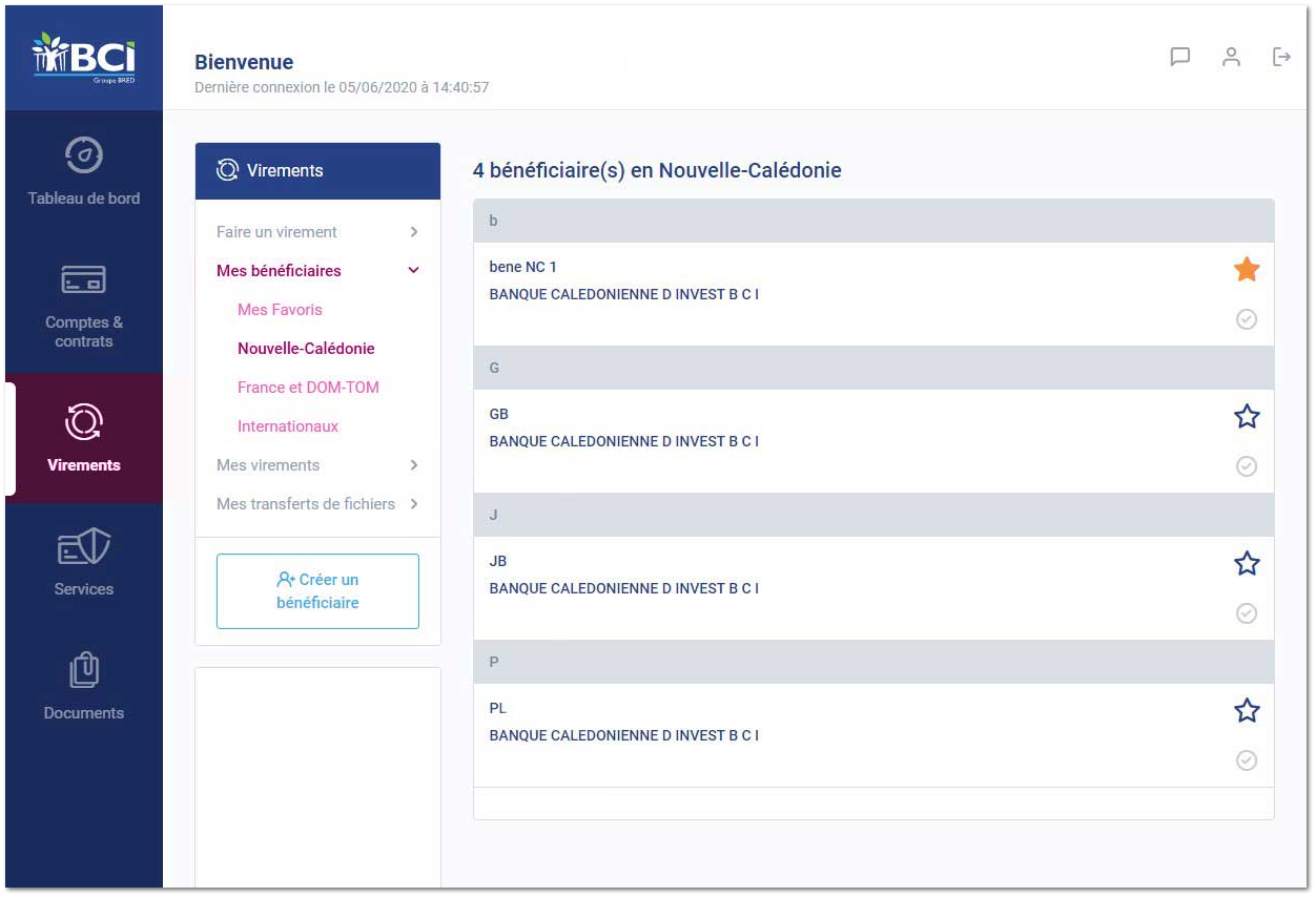 Mes bénéficiaires